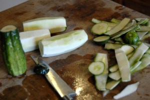 peel the cucumbers