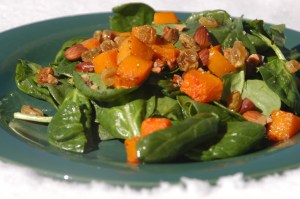 Spinach & butternut squash salad