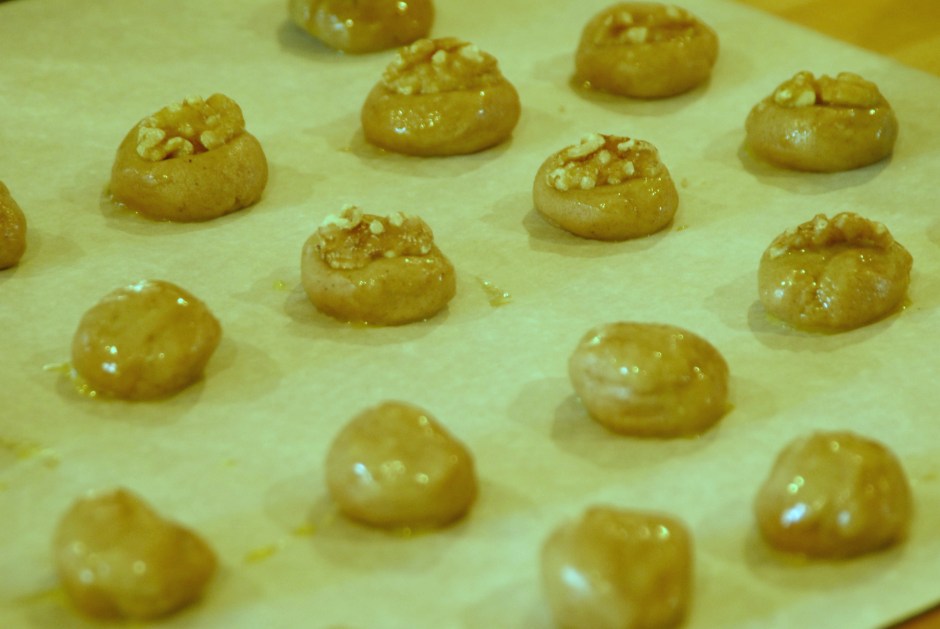 Walnut topped spice cookies