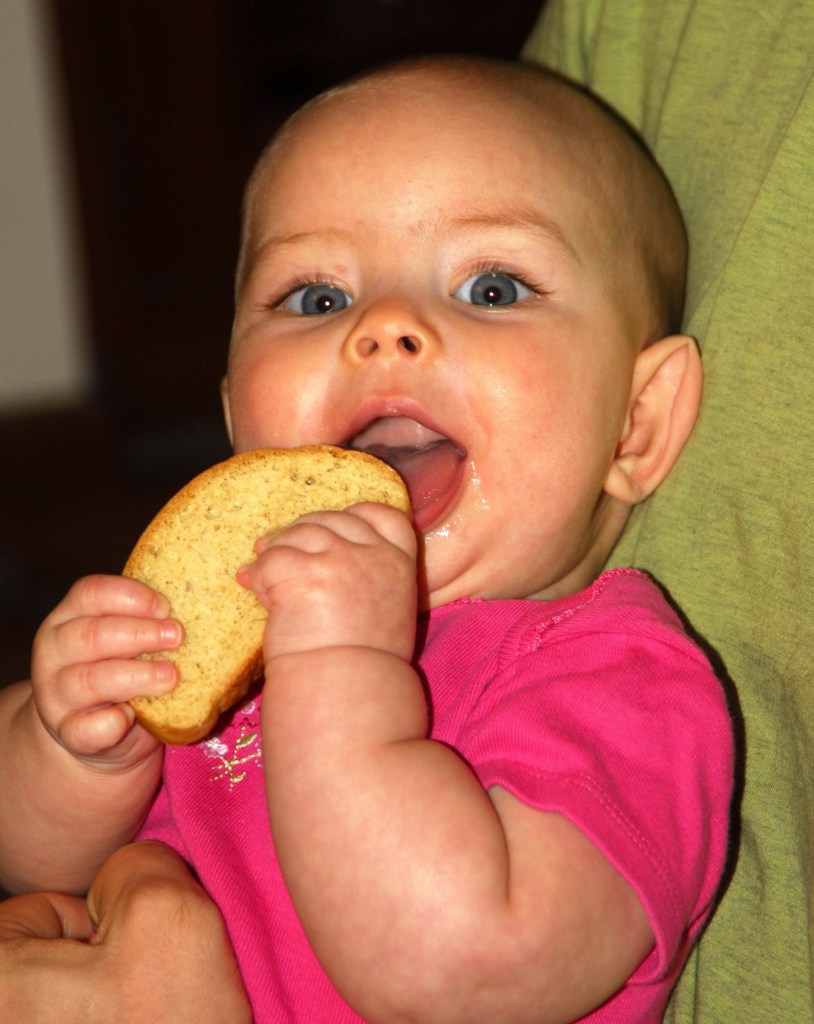 Ava with teething biscuit_0